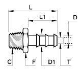 0123 Male Connector Dimensions
