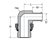 169HB-X-MIX Male Elbow Dimensions