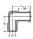 269HB Male Elbow Dimensions