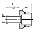 68HB-X-MIX Male Connector Dimensions