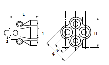 362PLPD Double Y Metric Connector Dimensions