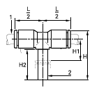 372PLPSP Plug-In Branch Tee Metric Dimensions