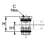68BJB Single Banjo Bolt BSPP Dimensions