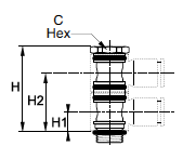 68BJBD Double Banjo Bolt Dimensions