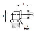 Image of W369PLP Male Elbow Dimensions