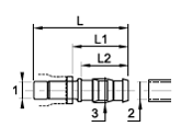 122PLMSP Barbed Connector Dimensions