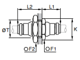 62PLMBH Bulkhead Connector Dimensions