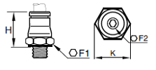 68PLM Male Connector BSPP Dimensions
