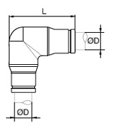 165PLS Union Elbow Inch Dimensions