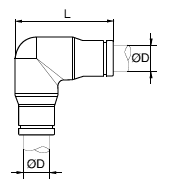 165PLS Union Elbow Metric Dimensions