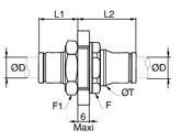 62PLSBH Bulkhead Union Dimensions