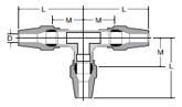 264AB Union Tee Dimensions