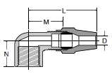 270AB Female Elbow Dimensions