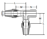 VS271AB Male Run Tee Dimensions