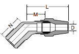 VS279AB 45 Male Elbow Dimensions
