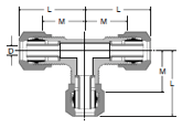 264NTA Union Tee Dimensions