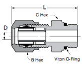 68NTA-X-MIX Male Connector Dimensions