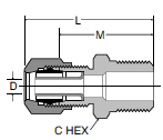 VS68NTA Male Connector Dimensions