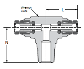 172PTCNS Male Branch Tee Dimensions