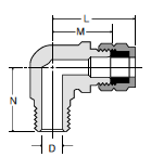 169VL Male Elbow Dimensions