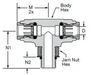1725PMH Male Branch Tee Dimensions