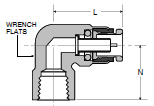 170PMTNS Female 90 Degree Rigid Elbow Dimensions