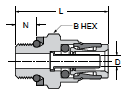 68PMT-X-M Male Connector Dimensions