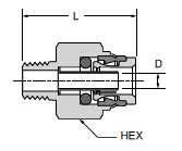 F2PMTB Male Connector Dimensions
