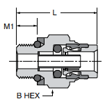 F8UPMTB Male Connector Dimensions