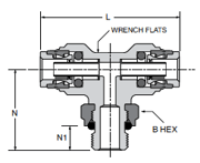 S8UPMTB Branch Tee Dimensions
