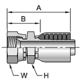 Parker 1MU77 Female Metric Swivel Crimp Fitting