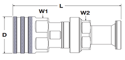 Parker FET Coupler Code 62 Flange Head Dimensions