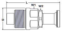 Parker FET Nipple Code 62 Flange Head Dimensions