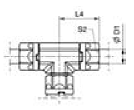 Parker EO-3 ET Swivel Branch Tee Dimensions 2