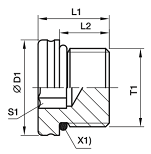 Parker EO-3 VSTI M-OR Blanking Plug Dimensions