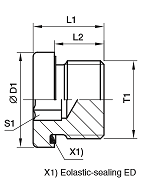 Parker EO-3 VSTI-M-R-ED Blanking Plug for Ports Dimensions