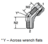 Parker NPTF 45 Degree Elbow VBU