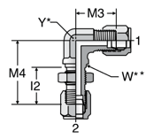 Parker WEBU Flareless 90 Bulkhead Union Elbow