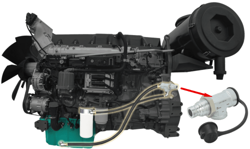 Parker QuickFit Oil Change System on Engine