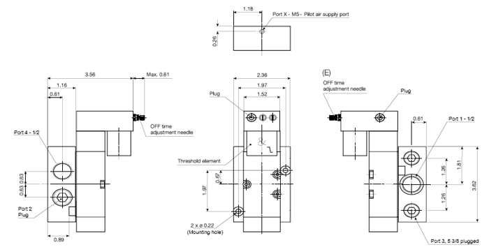 Parker ASV5000 Air Saver Dimensions