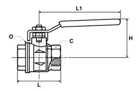 BVGC Female Pipe Ends Ball Valve Dimensions