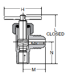 NV101F Angle Needle Valve Dimensions