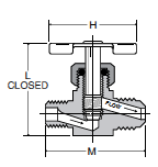 NV103F Needle Valve Dimensions