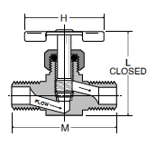 NV107P Needle Valve Dimensions