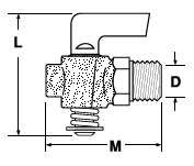 DC601 Ground Plug Shutoff Valve Dimensions