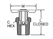 DC602 Internal Seal Drain Cock Dimensions