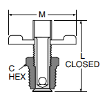 DC606 External Seal Drain Cock Dimensions