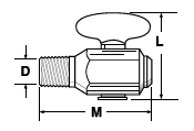 DCR601 Drain Cock Dimensions