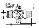 V204F Ground Plug Shutoff Valve Dimensions