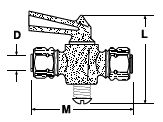 V303C-V303CA Ground Plug Shutoff Valve Dimensions